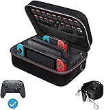 iVoler Etui pour Nintendo Switch, Deluxe Housse sacoche de Transport à Coque Rigide Anti Choc pochette avec Espace Plus Large pour Console Switch, Switch Dock, Joy-Cons, 18 Cartouche de Jeux et Autres
