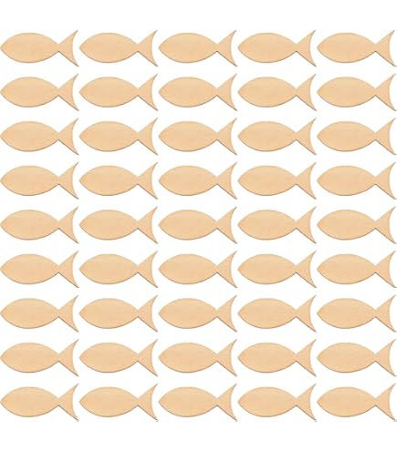 Unfinished Fish Shaped Wood Tag Wood Cutout Slices...