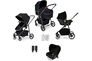 Ickle Bubba Zira 3-in-1 Travel System with Astral Car Seat - Black/Black/Tan