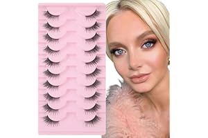 Sixstarhair Pestañas Postizas Naturales 10 pares Pestañas Postizas ojo de gato Wispy de Pestañas Postizas de esquina Reutilizables half lashes