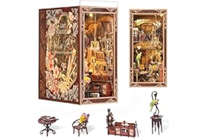 MiniCity Kit fai da te, per case delle bambole fai da te, in miniatura, con protezione antipolvere e luce a LED, 3D, in legno, decorazione regalo creativa per adulti (Painter's Day at Dusk)