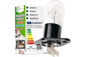 Glödlampa för Mikrovågsugn 20W Z187 Anslutningar 2 x 4,8 mm AMP 230V 300°С med Originalkod 00606322 606322 för Bosch för Siem