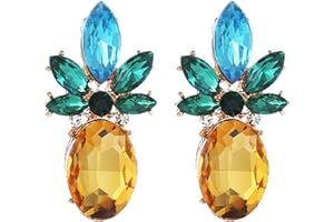 Larancie Rhinestone Pineapple Earrings Crystal Earrings Cute Fruit Ear Jewelry for women and Girls