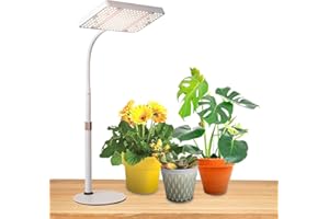 JINHONGTO Lampada per Piante, 25 Watt Lampada per Piante da Interno, Luce di Crescita a Spettro Completo, IR&UV Inclusi, Regolabile in Altezza e Funzione Daisy Chain, Luce per Piante da Interno