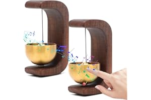 Gohytal Magnetisches TüRglocke Ohne Bohren, Retro Türklingel Willkommenstürklingeln für Haustüren Suction Door Type Solid Wood Wind Chime Artisan Cafés Haustüren Haustiertüren Geschäfte Kühlschränke
