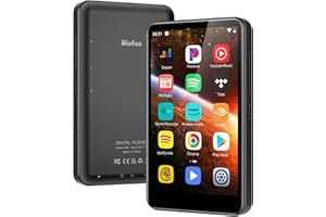 DIOFOX 80GB Reproductor MP3 & Mp4 con Spotify,4" Reproductor MP3 con Bluetooth y WLAN,Pantalla Táctil Android Reproductor MP4 Soporte Audible Amazon Music Deezer Google Play
