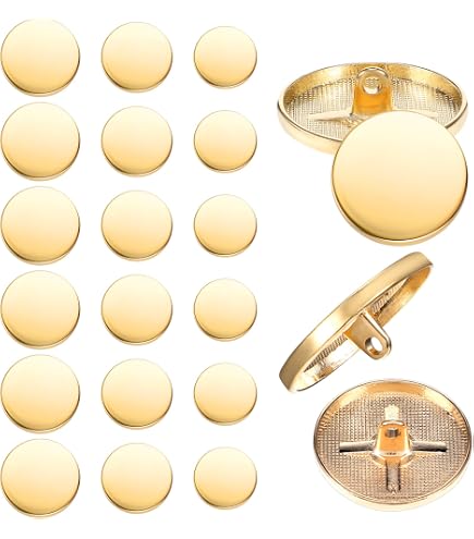 Lot De 36 Boutons Dorés En Alliage De Zinc - 3 Tailles (10/15/25 Mm) - Pour Couture, Manteau, Veste, Décoration - 9