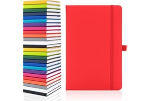 ‎NOTES LONDON Notes London Blanko-Seiten-Notizbuch, A5, weiß, unliniert, blanko, Stiftschlaufe, Band und Papiertasche, mittelfester Einband, Notizbuch, umweltfreundlich, nachhaltiges Papier (rot)