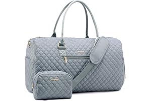 LOVEVOOK Borsone da Viaggio Donna Borsone Palestra con Scomparto per le Scarpe, Grande Borsa Parto Ospedale Mamma Nascita, Impermeabile Borsa Piscina Sportiva, Travel Gym Bag Grigio Chiaro