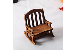 Besreey Sedia in Miniatura - Sedia per Casa delle Bambole, Legno Sedie per Case delle Bambole in Scala 1:12 Sedia A Dondolo Mobili in Miniatura Puntelli per Layout Fotografico 48x58X65mm