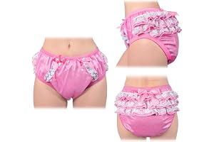 LittleForBig mjuka underkläder bekväma tvättbara återanvändbara ruffiga spetsslingor Pretty i magenta/svart/rosa glittrande t
