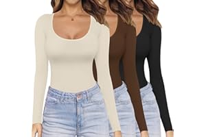 Ekouaer Camiseta Termica Mujer Cuello Redondo Invierno Base Layer Top S-XXL