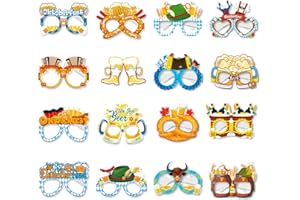 XINDY 24 Stück Oktoberfest Partybrille lustig Papier Brillen Bier Brezel Oktoberfest Photo Booth fotorequisiten für Kinder Erwachsene Oktoberfest deko Bayrisch Wiesn Kostüm Dekoration Accessoires