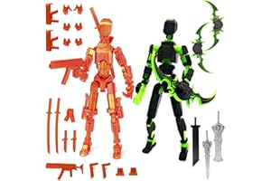 PEKOIU T13 Action Figure Set (Assembly completato), Hiros 13 Toy Robot Multi-giunto stampato in 3D, Titan 13 Figura d'azione, decorazioni desktop per gli amanti del gioco giocattoli (Rose getd/Verde)