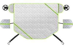 GOHHME Car Windshield Cover for Snow and Ice, Car Windscreen Windshield Frost Cover Ice Snow Shield Magnetic with 2 Mirror Covers, Sun Shade Waterproof Cover in All Weather for Cars and Compact SUVs
