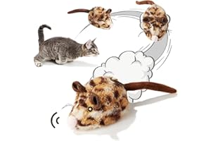 Suhaco Cat Toys Moving Mouse Interactive Kitty Toys Electronic Mice with Automatic Squeaky Cat Toy for Indoor Cats, Three Dogs & A Cat Motion Activated Kitten Toys for Boredom