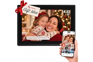 Denver Digital Fotoram WiFi Frameo 10,1 Tum, 16 GB, Svart | Digital fotoram med app, digital kalender, IPS-pekskärm, 16 GB, microSD, USB-C