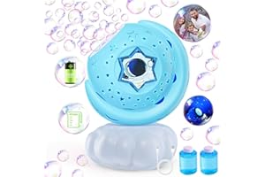 Kid Odyssey Automatische LED Seifenblasenmaschine, 650ML Wiederaufladbare Blasenmaschine mit 20000+ Blasen, 72 Löcher Bubble Maker mit 2x180ml Blasenwasser für Kinder/Party/Hochzeit/Geburtstag
