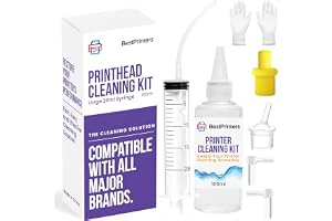 BEST PRINTERS -Tryckhuvud rengöringssats HP Epson & Canon - stor hög effektivitet 20 ml premiumspruta - 100 ml
