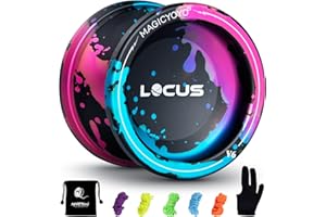 MAGICYOYO Trick JoJo Profi Jo Jo Für Kinder, V6 Yoyo Responsive JoJo Mit Leerlauf, Metall JoJo Anfänger JoJo Spielzeug, mit 5 Yoyo Schnur + Yoyo Handschuh + Yoyo Beutel (Schwarz Blau Rosa)