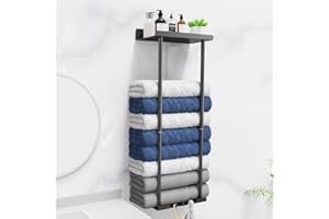 Totofac Handtuchhalter ohne Bohren, Handtuchstange Ausziehbar 40-75CM Handtuchhalter Selbstklebend Schwarz Carbon Stahl Badetuchhalter für Badezimmer küche Wand (a)