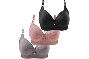 CSKJ 3er Pack Klassische Sport BHS Damen Push Up BH mit Verstellbarem Bustier Frauen Sexy Ohne Bügel Trainings-BH Komfort Nahtlos BH Set Gepolstert Schlaf BH für Alltag Yoga Fitness Outdoor