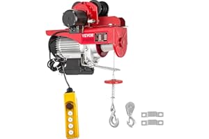 VEVOR Polipasto Eléctrico, Montacargas Eléctrico con Carretilla Eléctrica, Capacidad de 1000 kg, Polipasto Eléctrico de Acero Cabrestante Eléctrico Cable Eléctrico con Mando a Distancia