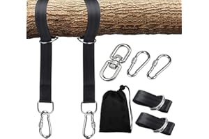 JOLITAC Hammock Straps Tree Swing Hanging Rope Accessories Kit 300cm Long with Safety Lock Carabiner Swivel Hook Holds Up to 1500lbs