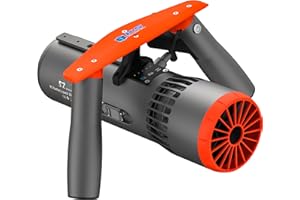 OMPHOBBY EDGE SMART DRIVE K5 Underwater Scooter for Scuba Diving Snorkeling, 50M Waterproof, 60 Minutes Endurance, 3-Speed Sea Scooters with action camera Mount, Water Sports Swimming Pool for Adults Orange