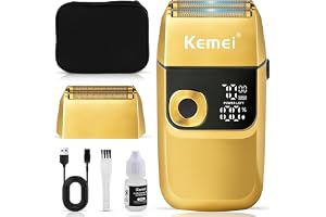 KEMEI Elektriska rakhyvlar för män, LCD-display sladdlösa rakhyvlar för män, USB-laddningsbar med popup-skäggtrimmer bästa resegåvan, modell KM 2028