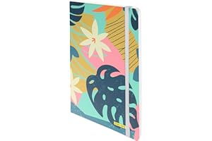 Online Bullet Journal TROPICAL en pointillé A5 - papier epais premium 120g/m², FSC - 144 pages - carnet souple avec fermeture elastique - cahier relié - carnet de notes pointillé classique