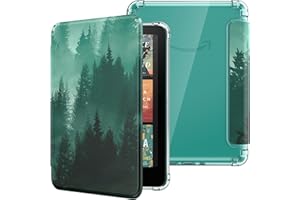 MoKo Custodia Compatibile con Kindle Paperwhite da 7 Pollici 12a Generazione 2024, Cover Leggera con per eBook Reader in TPU Morbido Auto Sveglia/Sonno, Foresta Verde