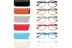 Kerecsen 6 Pack Reading Glasses for Women and Men Blue Light Blocking, Spring Hinge Lightweight Anti Glare Computer Readers