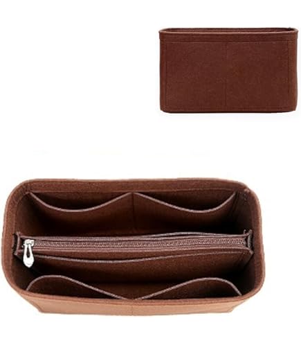 Doxo Vilt Organizer Insert Handtas & Tote Purse Organizer Insert Groot met Rits Tas Past voor Speedy en Neverfull MM rood Maat: L