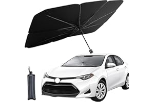 WILDARMS Sombrilla Plegable para Parabrisas de Coche, Protector Solar para Ventanas Delanteras y Traseras, Sombrilla UV para Autos, Accesorio Portátil para SUV, Sedán y Camión (XL)