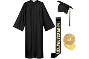 Metaparty 2024 Graduation Gown and Cap Set for Adults,Graduation Gown and Cap,Unisex University High School Women Teen Graduation Gown,Graduation Season Gift for Him Her