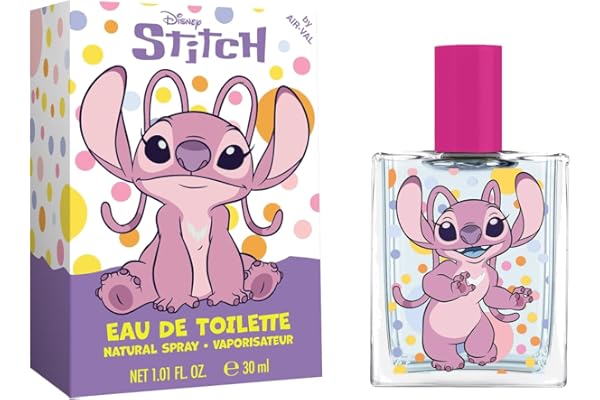 Disney Lilo & Stitch Angel – Eau de Toilette Enfant 30ml – Parfum Doux & Fruitée – Cadeau Fille ou Garçon – Flacon Illustré – Idéal Anniversaire, Noël