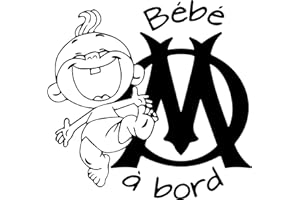 STICK CRÉA Sticker autocollant Bébé à bord OM (Noir)