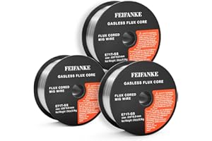 FEIFANKE Filo Animato No Gas E71T-GS Universale per Saldatura MIG MAG D100 per Saldatrice,Filo Di Riempimento Senza Gas 0,9MM, 3KG, 3 Pezzi