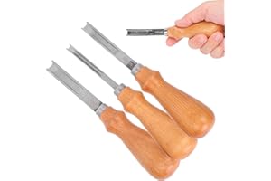 TOPINCN Coupe-bordure en Cuir Coupe-biseau Pelleteuse Coupe-bord Amincissement Couteau Poignée Outil Outils Kit Outil de Coupe 3 Pièces Bricolage Bois Maroquinerie Accessoires