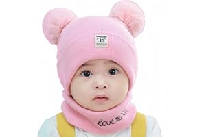YKDLLF Sombrero de Bebé Niña Lindo Oso Oreja Recién Beanie Gorro de Punto Cálido Guante Guantes Suaves para Recién Nacidos Bebé Niña Niños Gorro de Punto para Niños Pequeños