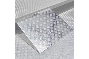 ‎DATONA Datona Türschwellenrampe Lang - Aluminium Rampe für 15–20 cm Höhe - 73 cm Fahrbreite - 300 kg Tragfähigkeit - Silber