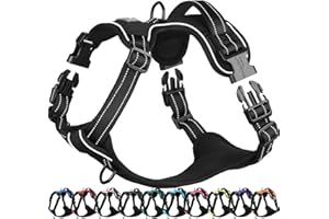 VIVAGLORY Easefit Hundegeschirr, Zugstopp Hundegeschirr Geschirr Hund Mit Griff, Anti Zieh Geschirr Für Hunde Training & Spazieren, Gepolstert & No-Pull Ausbruchsicher für Hunde, XS, Schwarz