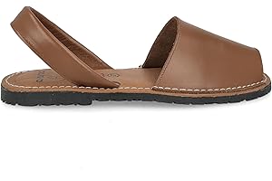 PAYMA - Menorquinas Avarcas de Piel para Hombre Mujer Unisex. Fabricadas en España. Sandalia Alpargata de Verano. Planta Acolchada. Talón Abierto. Cuero, Blanco y Negro.