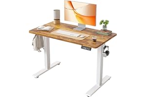 BEXEVUE Bureau réglable en Hauteur électrique 100×60 cm – Bureau Assis-Debout Ergonomique, réglage Silencieux avec 2 Touches mémoire, Stable pour Bureau et télétravail, Couleur Chêne Vieilli Clair