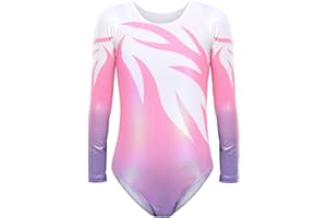 Bezioner Ragazze Ginnastica Leotards Body Danza Claasica Balletto Ginnastica Artistica per Bambina Senza Maniche/Manica Lunga per Bambini di 3-14 Anni