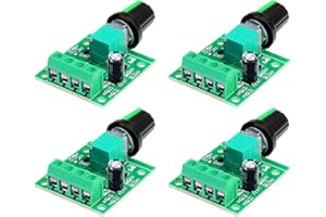 YOUZMY 4pcs Regolatore di velocità del motore a bassa tensione Potenziometro DC1.8V 3V 5V 6V 12V 2A 1803B 1803BK,Interruttore driver regolabile con regolatore di velocità,regolatore di velocità CC 12v