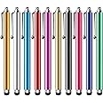 YUNJU Stylus Pen [10 Pack] Universal Capacitive Touch Screen Pens for Tablets, iPad Mini, iPad Pro, iPad Air, Smartphones, Samsung Galaxy - Multiple Colors