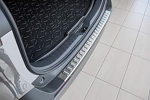 teileplus24 L661 Ladekantenschutz V2A Edelstahl kompatibel mit Toyota RAV4 5 XA5 2019- Abkantung, Farbe:Silber gebürstet