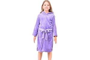 Piefry Peignoir à Capuche Doux pour Filles Molleton Robe de Chambre Vêtements de nuit Enfants